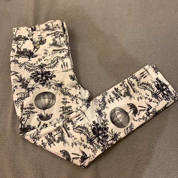 Anthropologie black and white toile, slim leg pant, size 0 - Picture 12 of 16